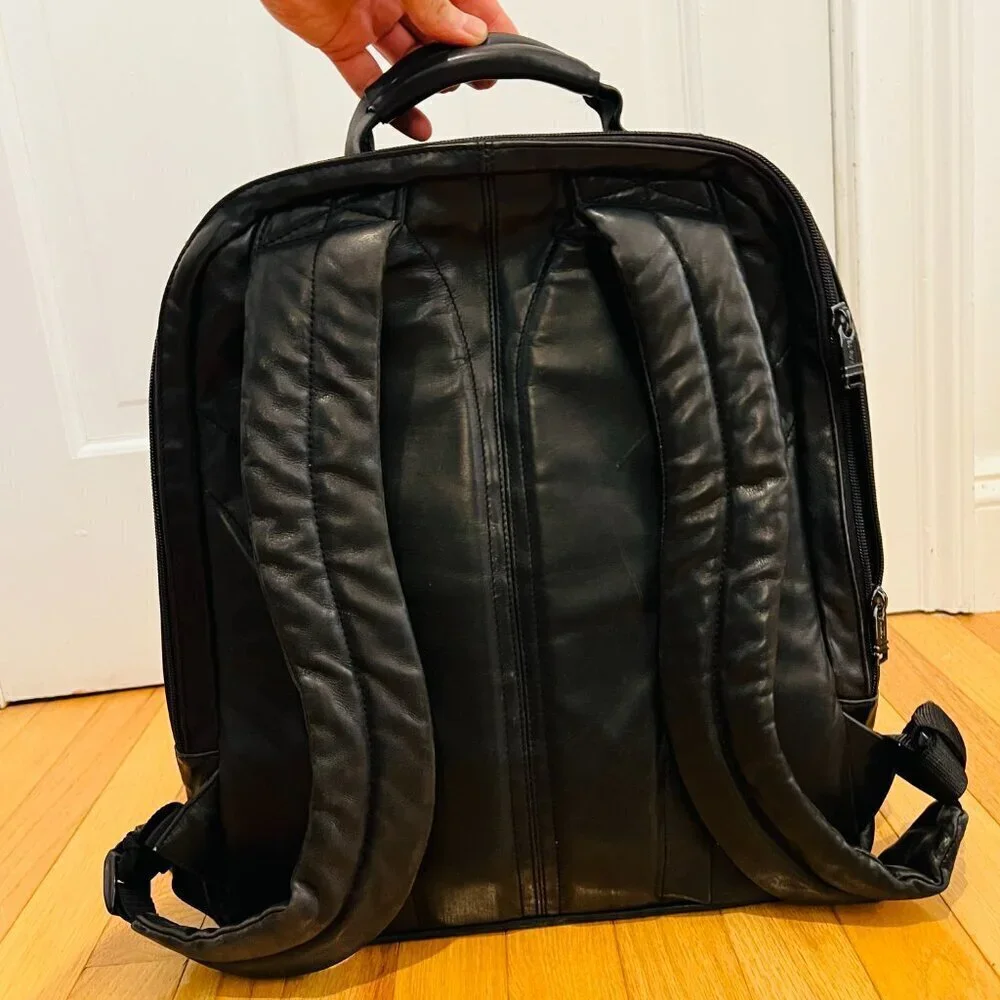Tumi Vintage Alpha Napa Leather Laptop Backpack Carry Bag 9640D3